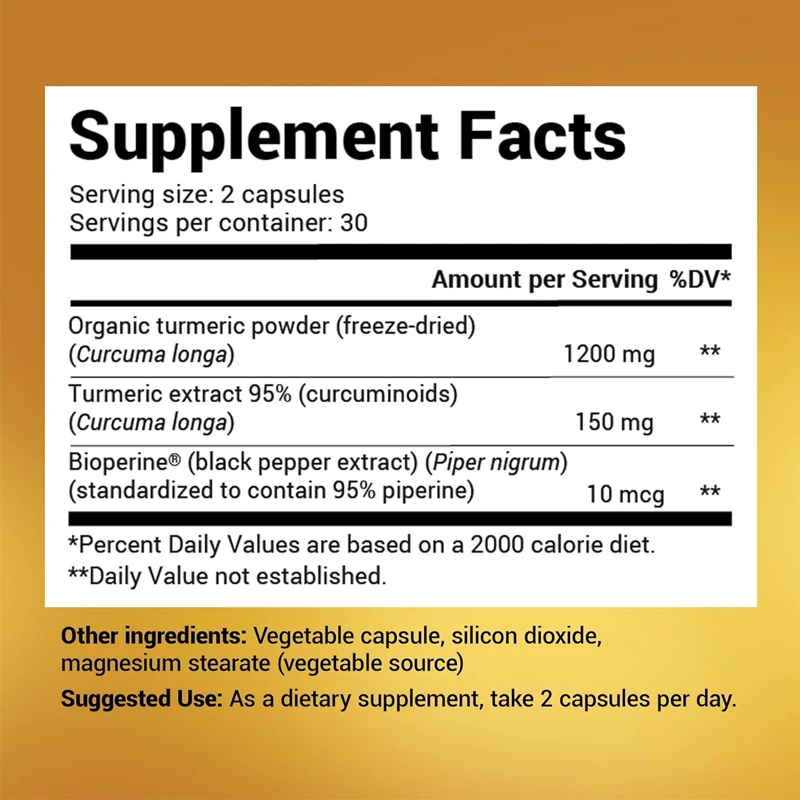 Turmeric Supplement with Black - Turmeric Curcumin Capsule recension och pris