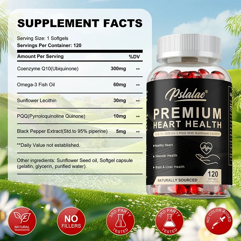 Premium Heart Health - Support - Omega 3 Fish Oil recension och pris
