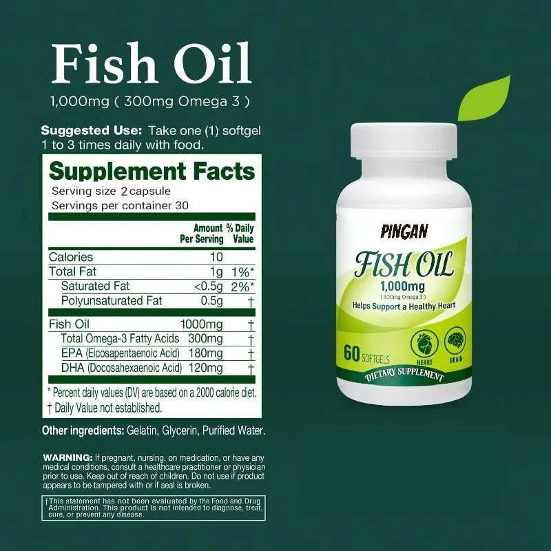 Fish Oil 1000mg Soft Capsules  - Omega 3 Fish Oil recension och pris