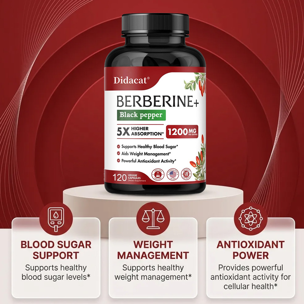 1200 MG Premium Berberine Supp - Apple Cider Vinegar Pill recension och pris